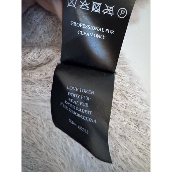 Love Token - Genuine Rabbit Fur Trim Vest - Size Small -beige - MSRP $169 - Picture 9 of 14